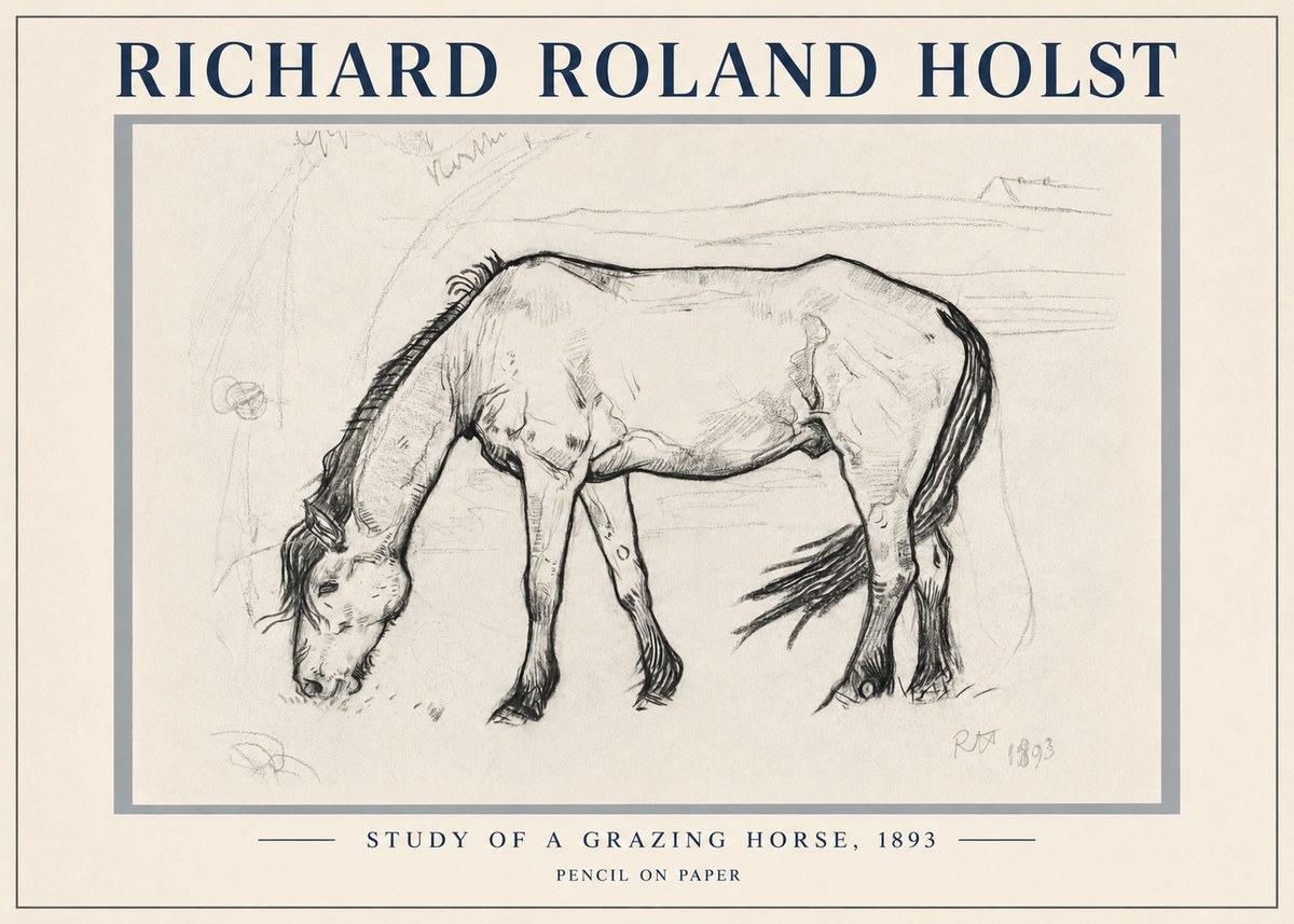 Richard Roland Holst Study of a Grazing Horse No5 - Poster