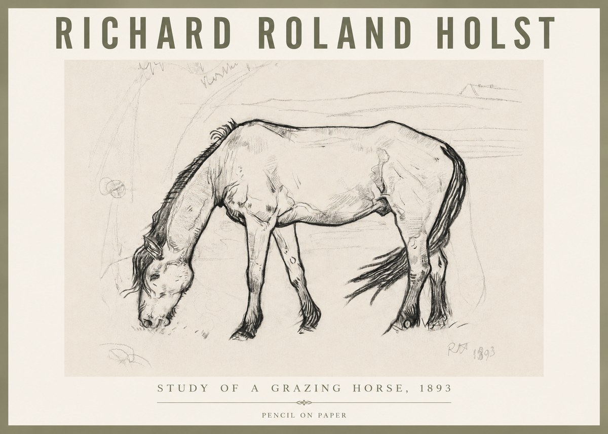 Richard Roland Holst Study of a Grazing Horse No6 - Poster