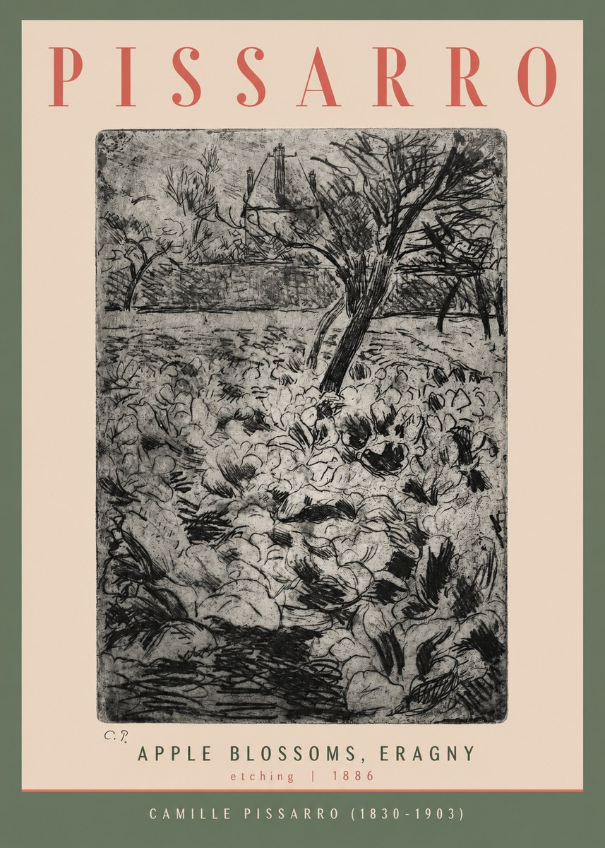 Pissarro Apple Blossoms, Eragny No2 - Poster