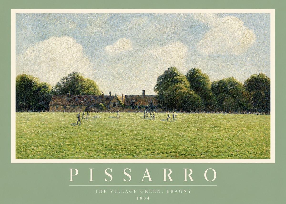 Pissarro The Village Green, Eragny No2 - Poster