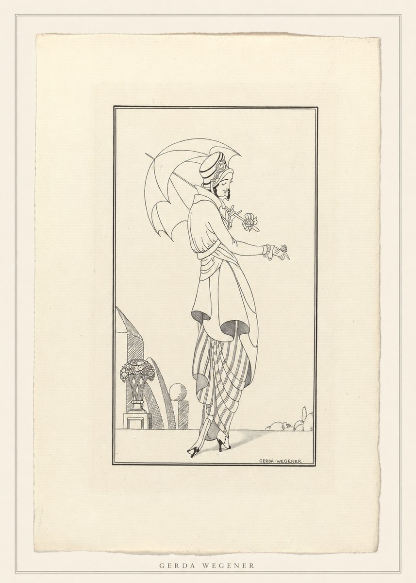 Gerda Wegener Elegant Figure with Parasol No4 - Poster