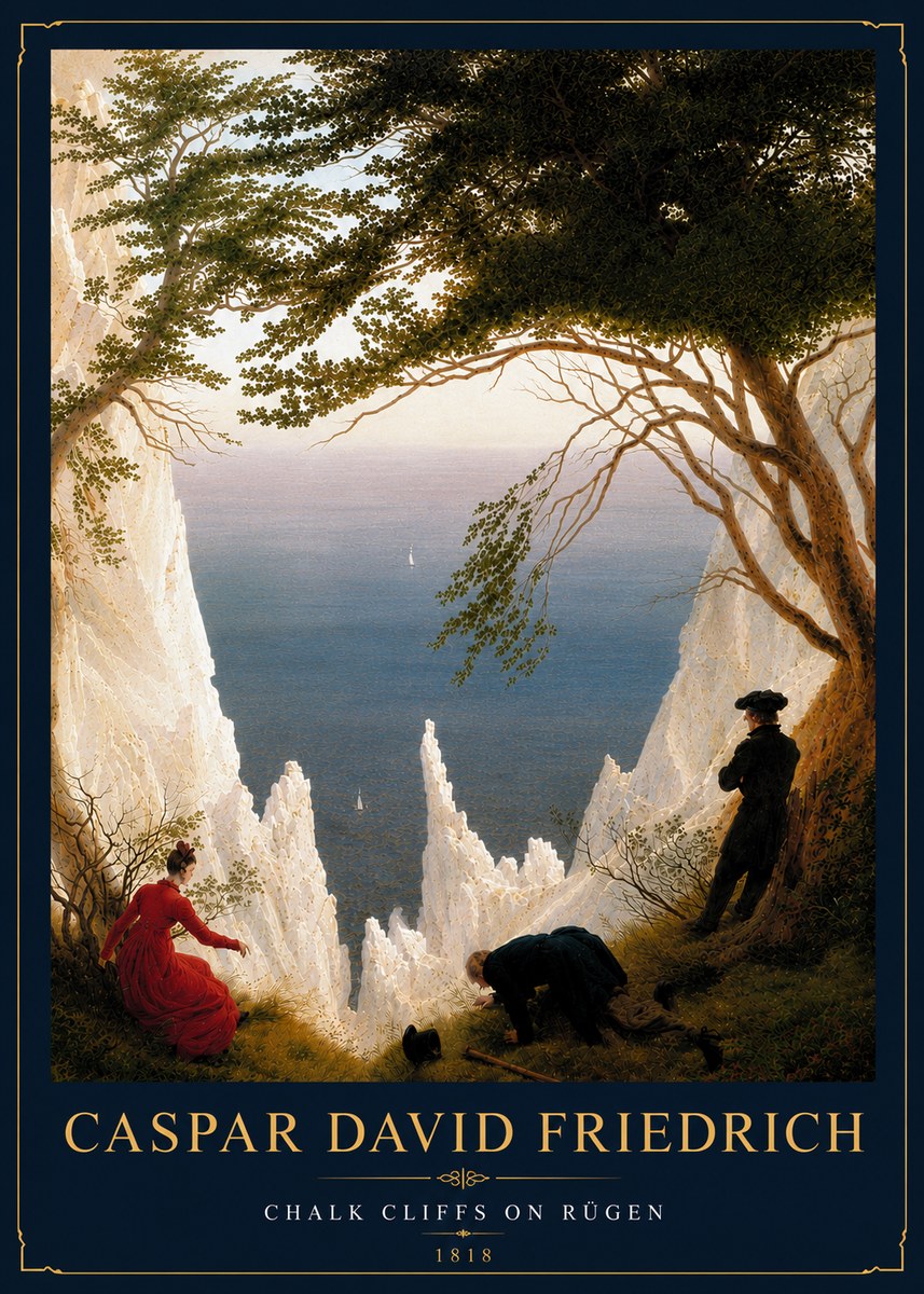 Caspar David Friedrich Chalk Cliffs on Rügen No6 - Poster