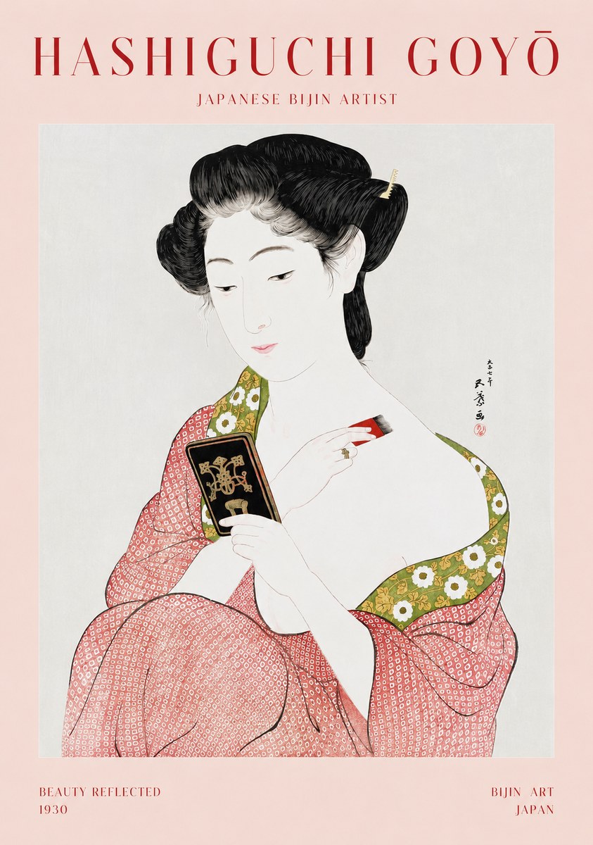 Hashiguchi Goyō Beauty Reflected No1 - Poster