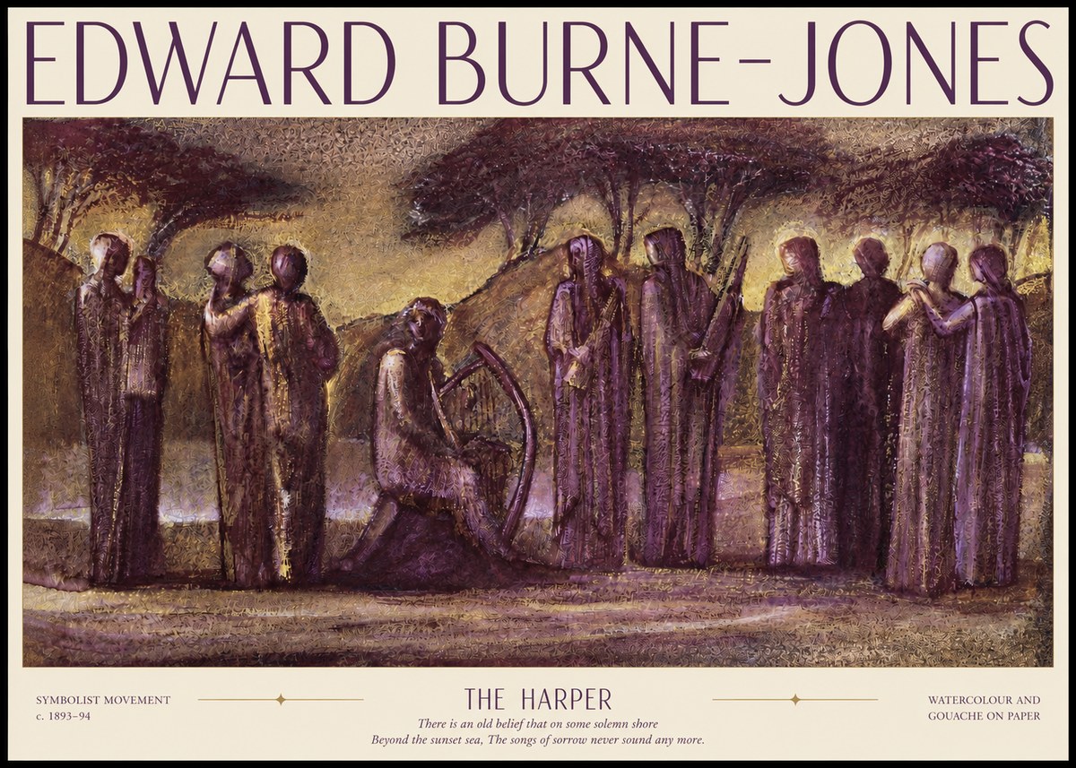 Edward Burne-Jones The Harp of Life No6 - Poster