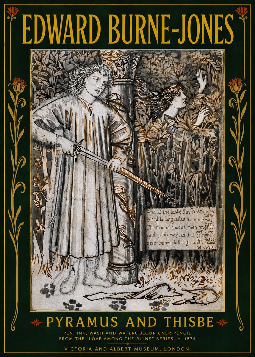 Edward Burne-Jones Pyramus and Thisbe No6 - Poster