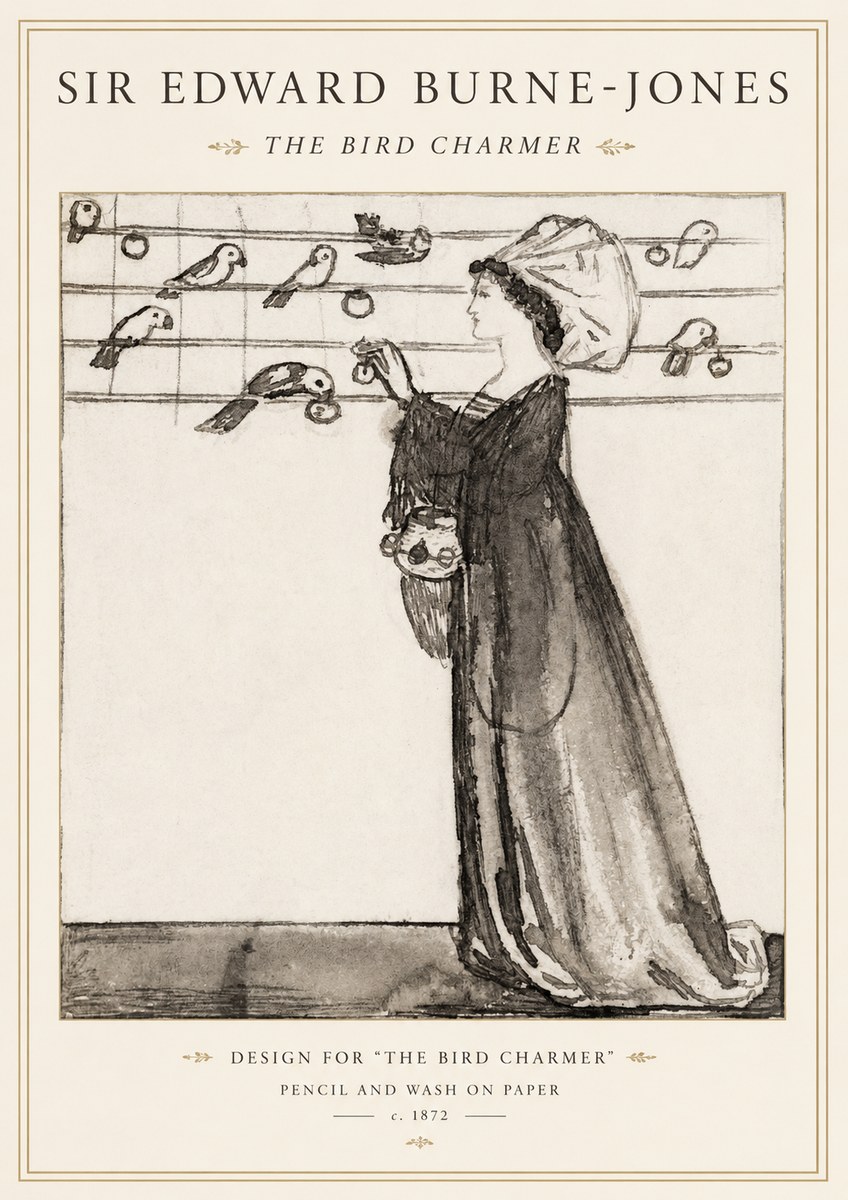 Edward Burne-Jones The Bird Charmer No1 - Poster