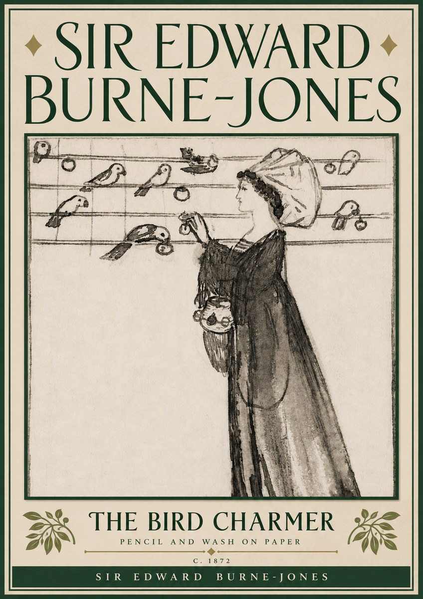 Edward Burne-Jones The Bird Charmer No6 - Poster