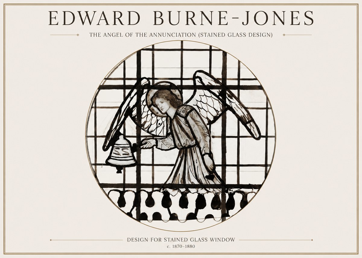 Edward Burne-Jones The Angel of the Annunciation (Stained Glass Design) No1 - Poster