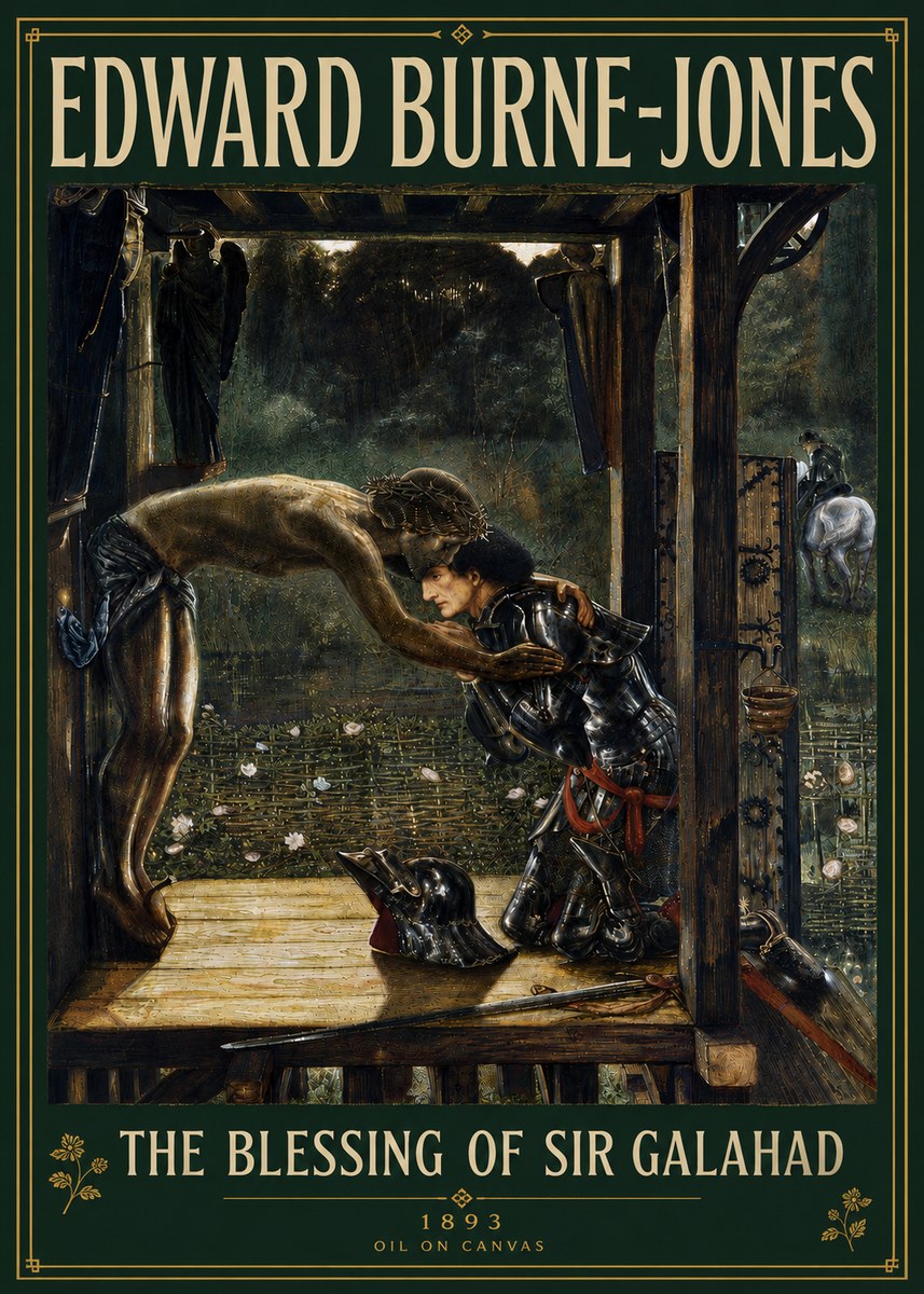 Edward Burne-Jones The Blessing of Sir Galahad No5 - Poster