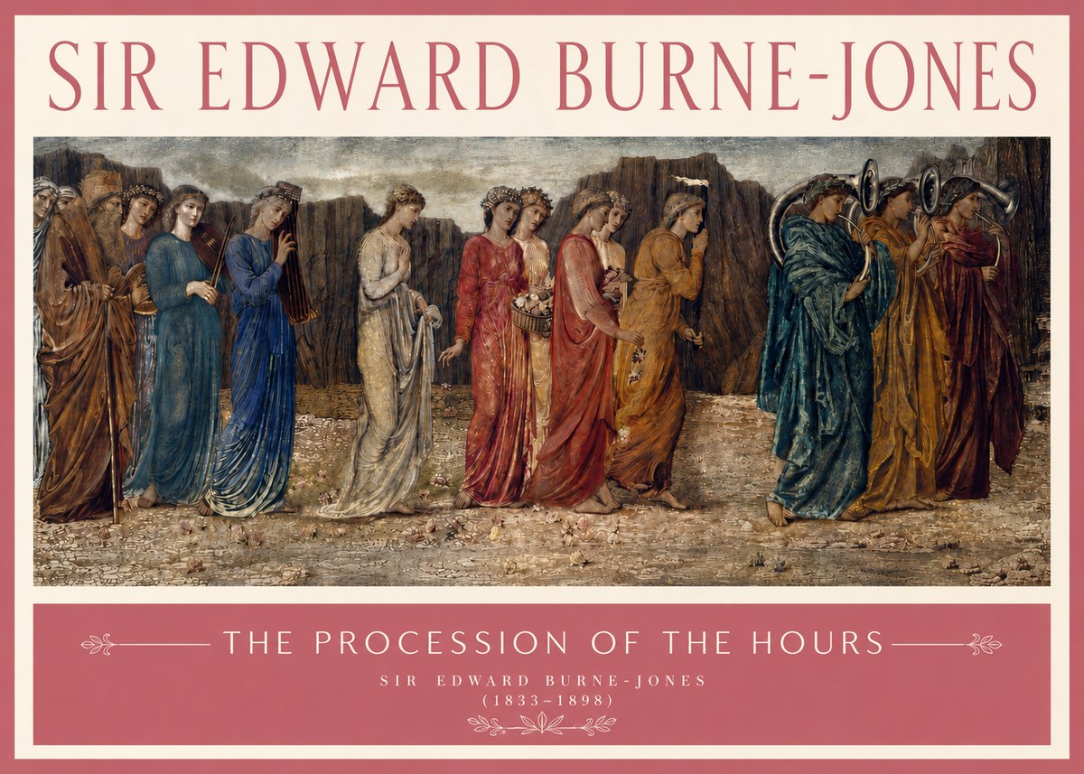 Edward Burne-Jones The Procession of the Hours No3 - Poster