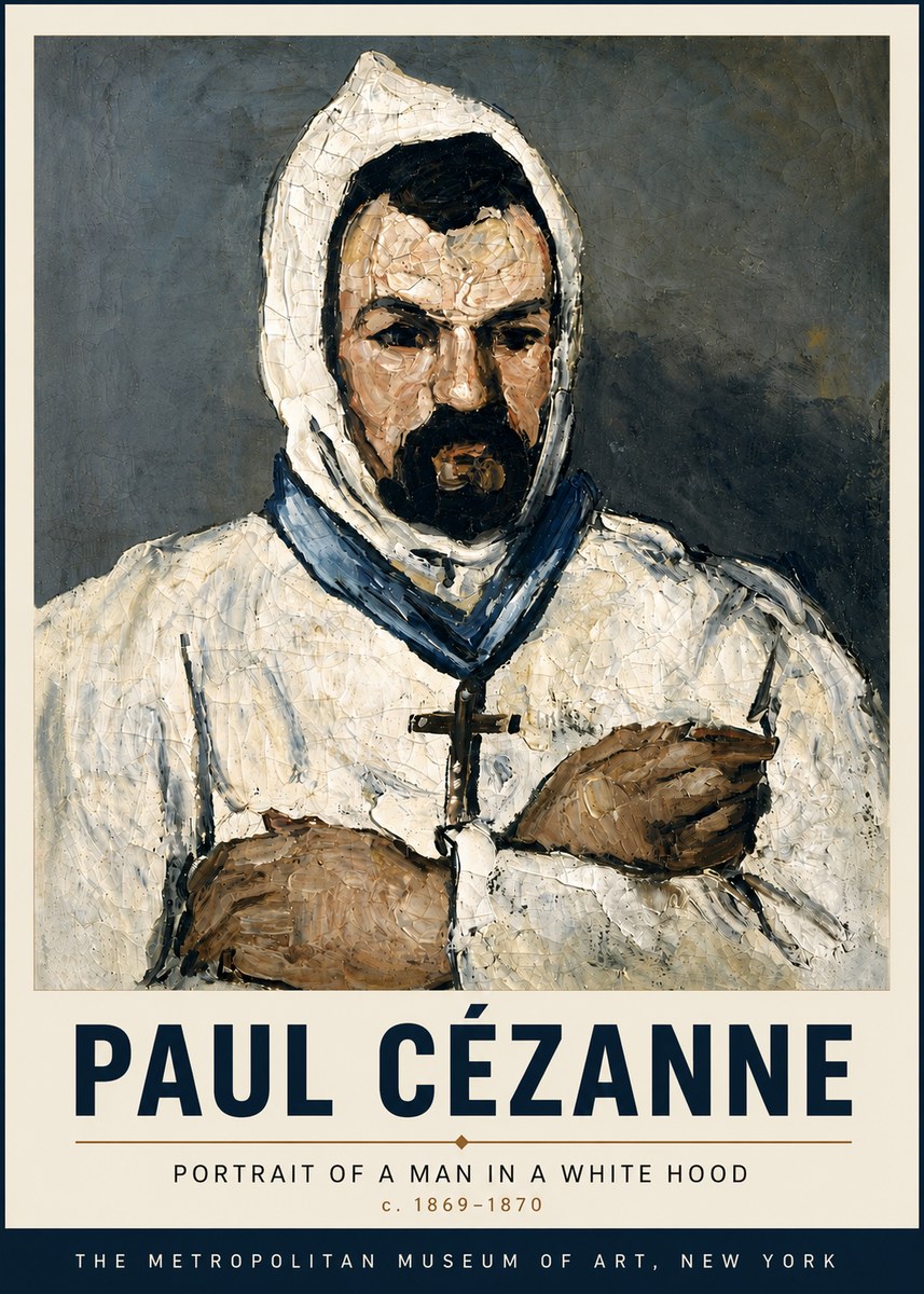 Paul Cézanne Portrait of a Man in a White Hood No6 - Poster