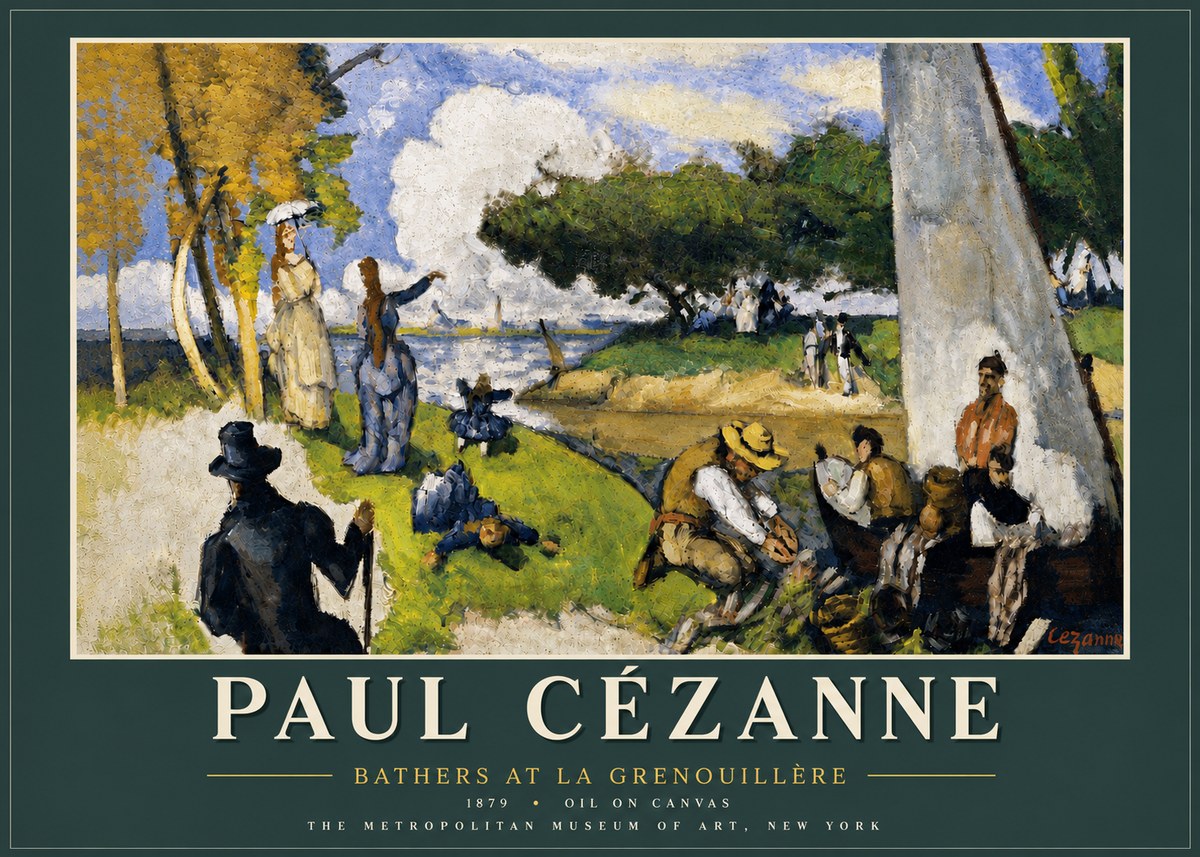 Paul Cézanne Bathers at La Grenouillère No5 - Poster