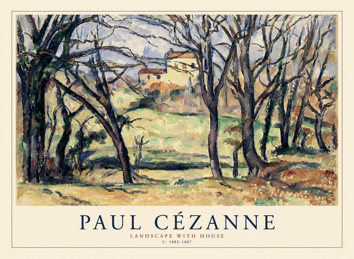 Paul Cézanne Landscape with House No1 - Poster