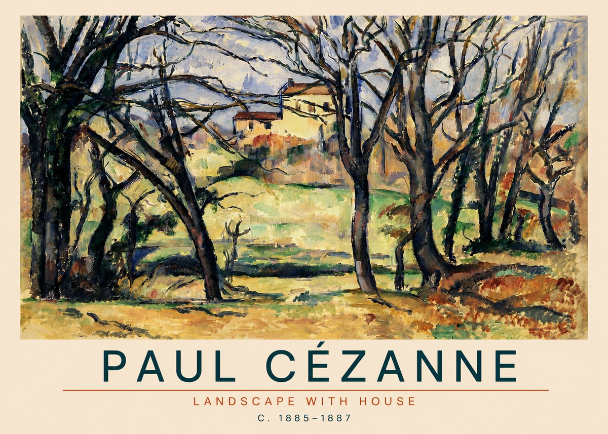 Paul Cézanne Landscape with House No4 - Poster