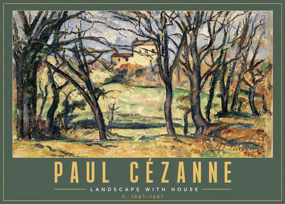 Paul Cézanne Landscape with House No6 - Poster
