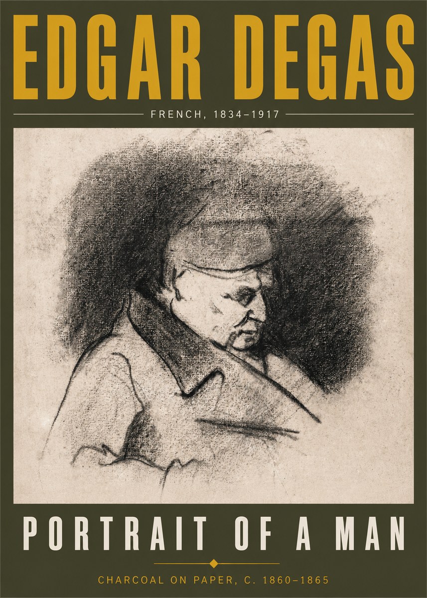 Edgar Degas Portrait of a Man No5 - Poster