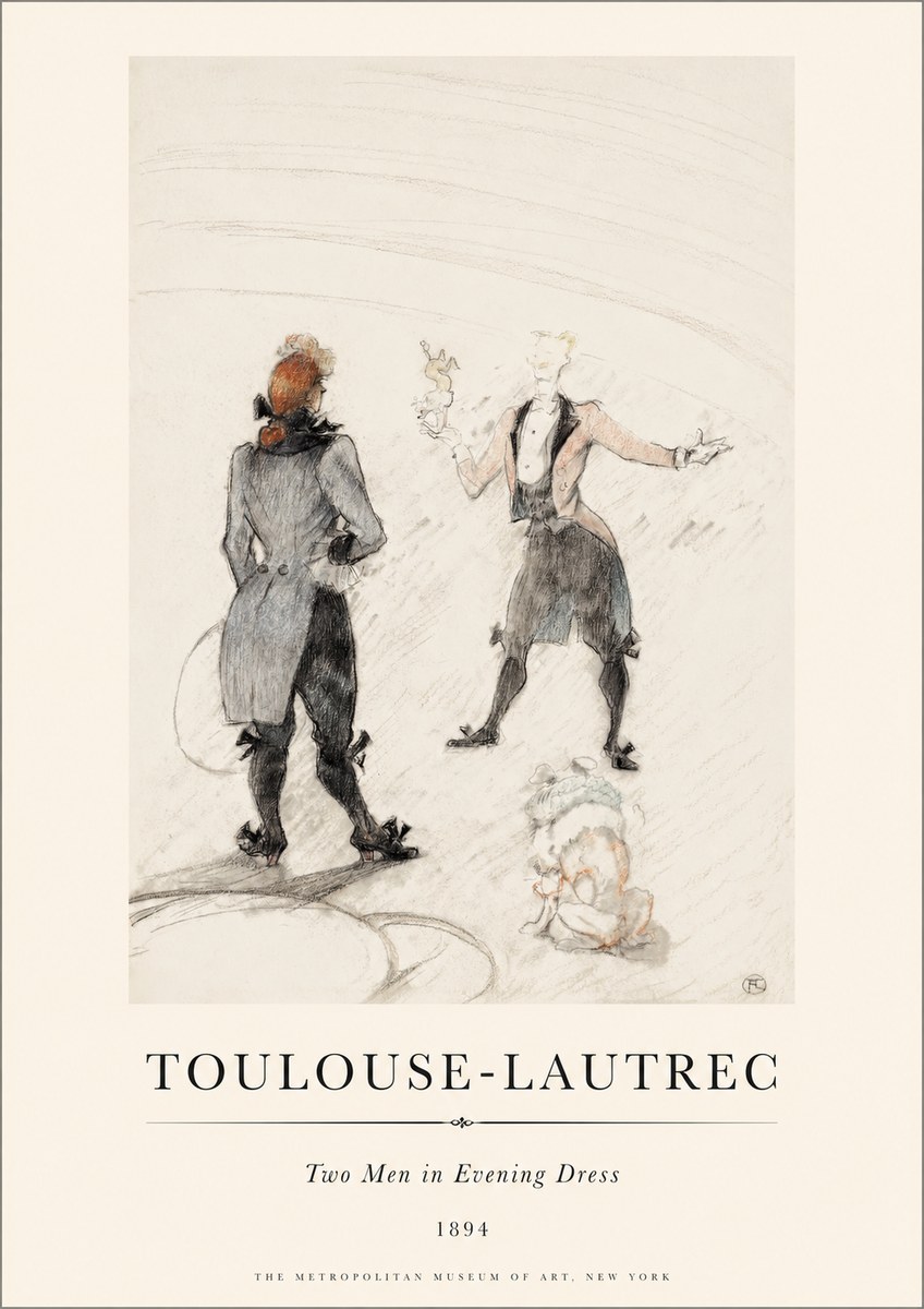 Toulouse-Lautrec Two Men in Evening Dress No1 - Poster