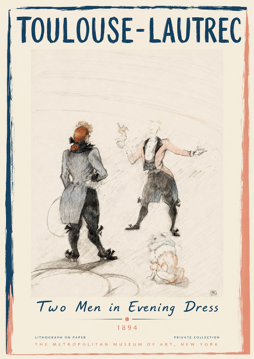Toulouse-Lautrec Two Men in Evening Dress No3 - Poster