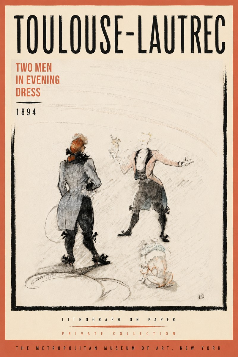 Toulouse-Lautrec Two Men in Evening Dress No6 - Poster