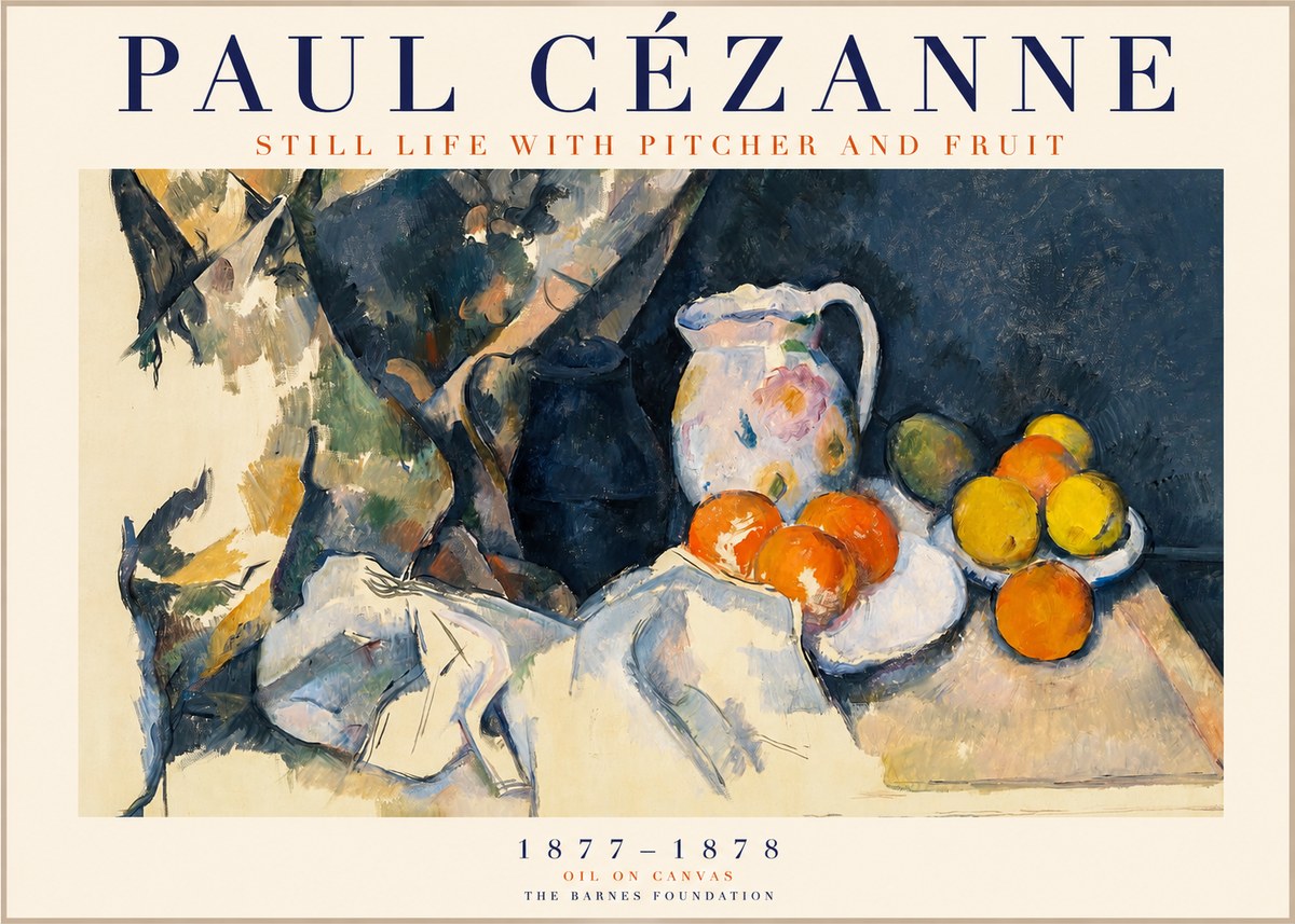 Paul Cézanne Still Life with Pitcher and Fruit No1 - Poster