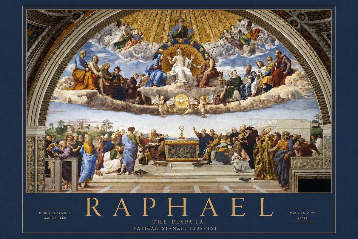 Raphael The Disputation of the Holy Sacrament No2 - Poster