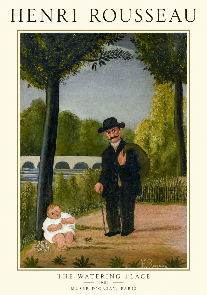 Rousseau The Watering Place No1 - Poster
