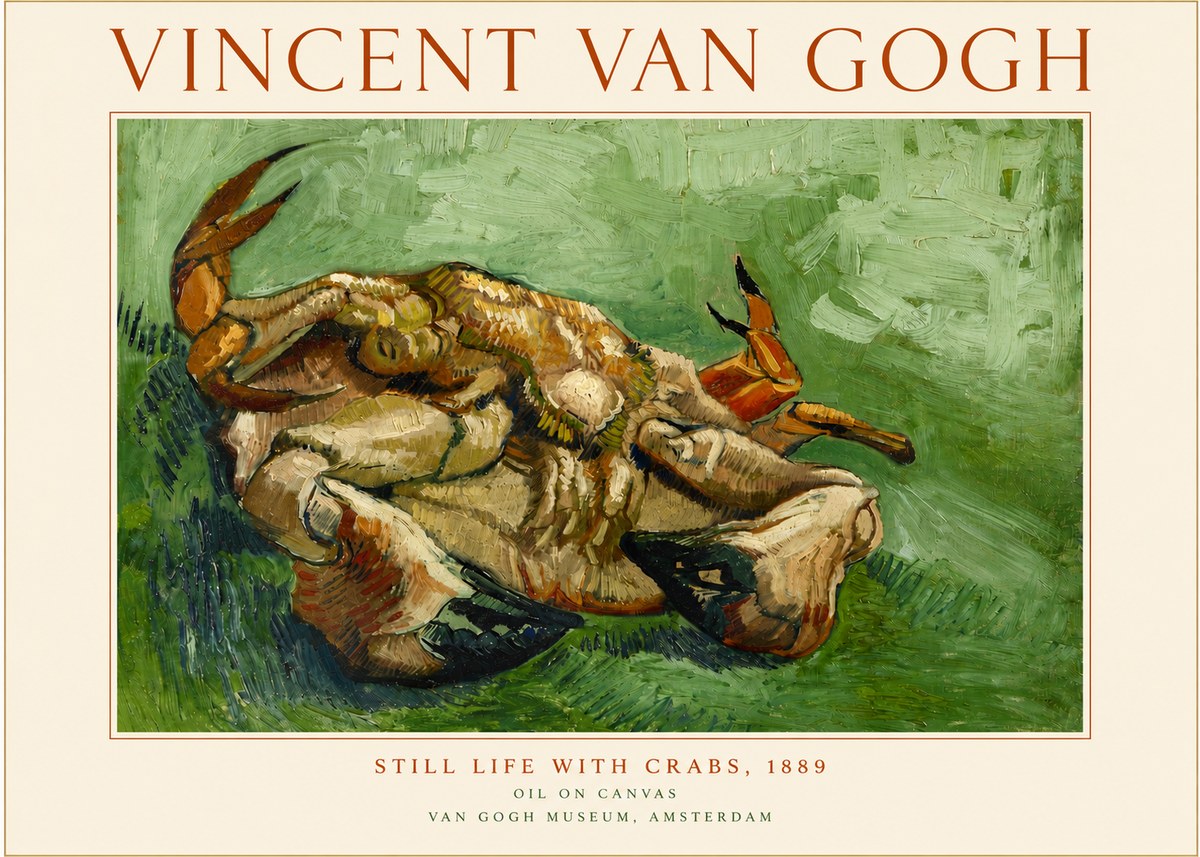 Van Gogh Still Life with Crabs No5 - Poster