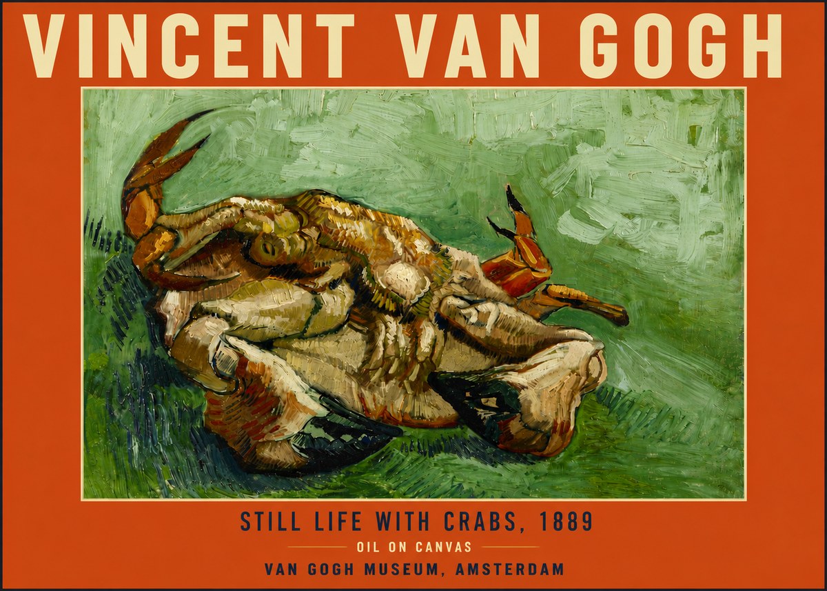 Van Gogh Still Life with Crabs No6 - Poster