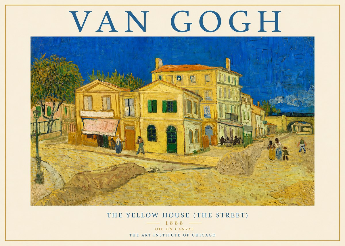 Van Gogh The Yellow House (the Street) No3 - Poster