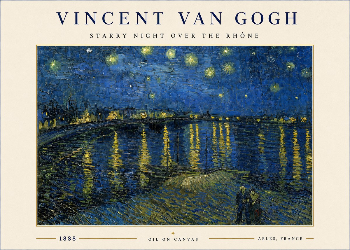 Van Gogh Starry Night over the Rhône No3 - Poster