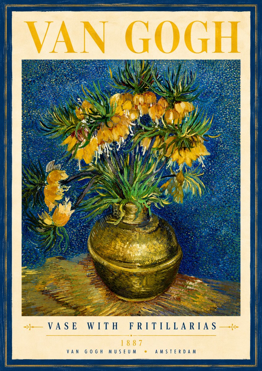 Van Gogh Vase with Fritillarias No3 - Poster