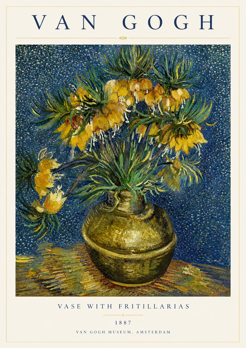 Van Gogh Vase with Fritillarias No4 - Poster