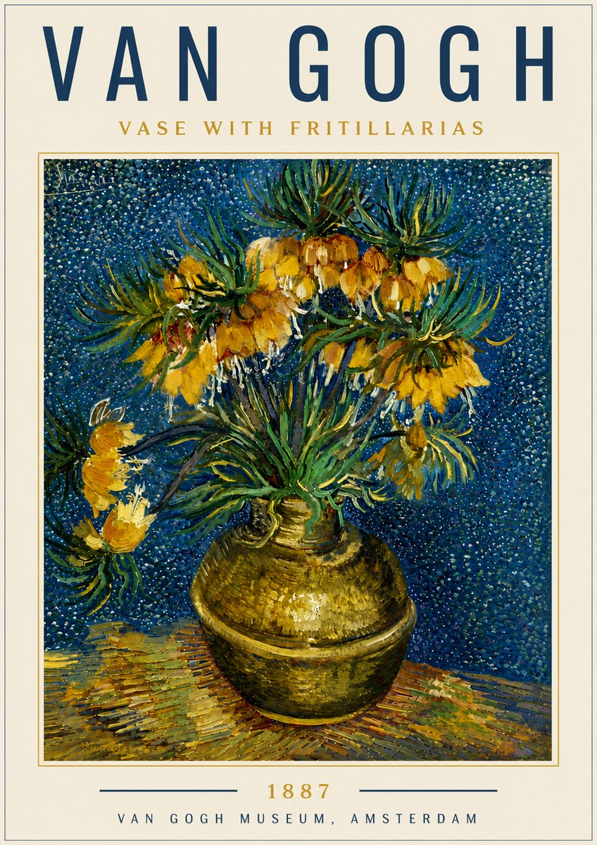Van Gogh Vase with Fritillarias No6 - Poster