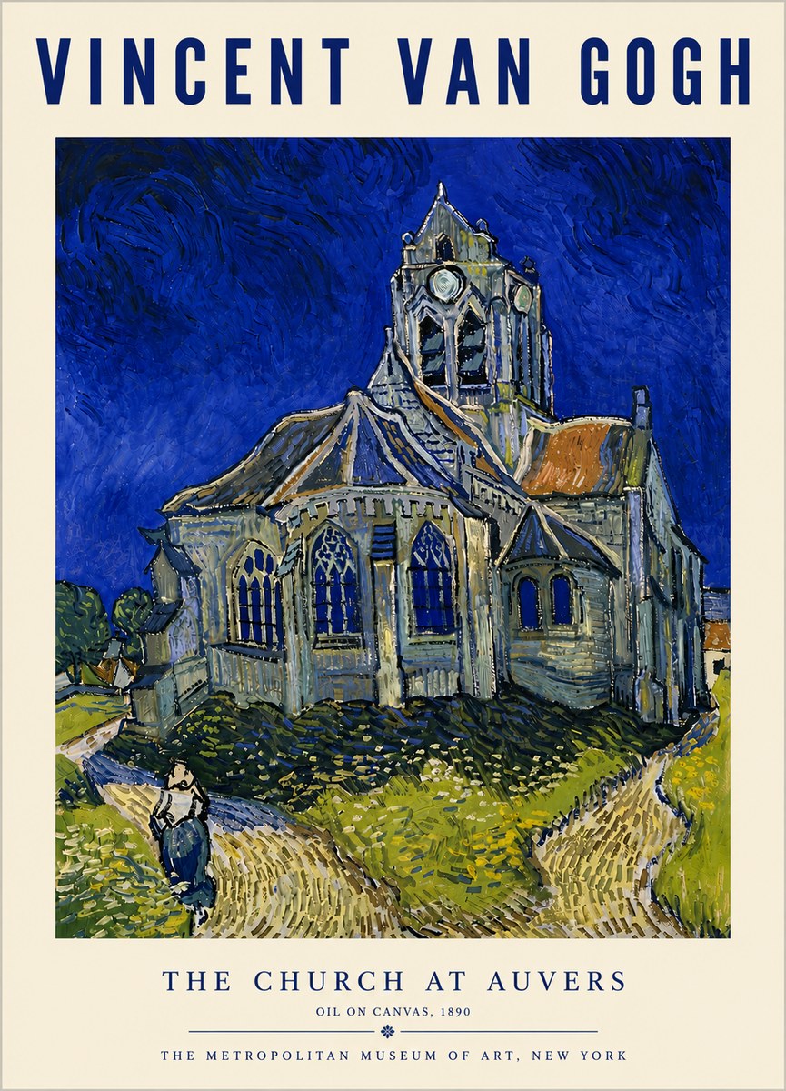 Van Gogh The Church at Auvers I No6 - Poster