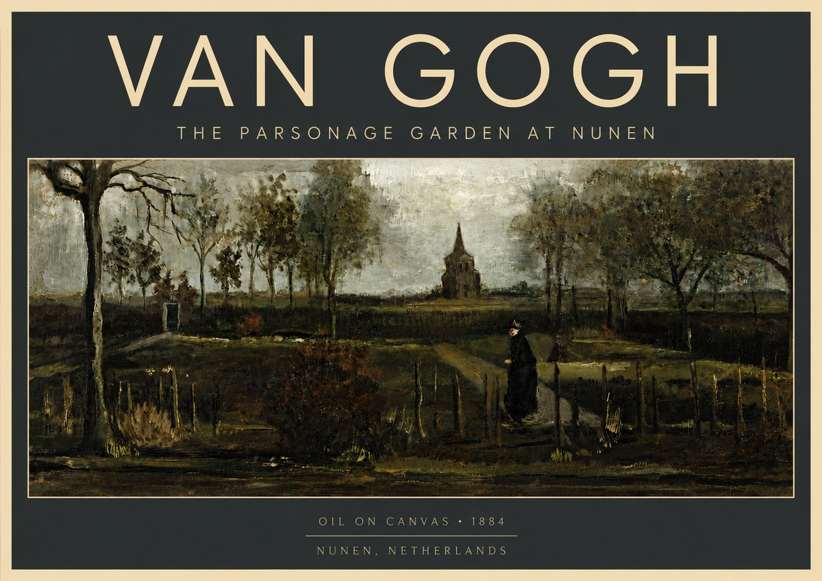Van Gogh The Parsonage Garden at Nunen No5 - Poster