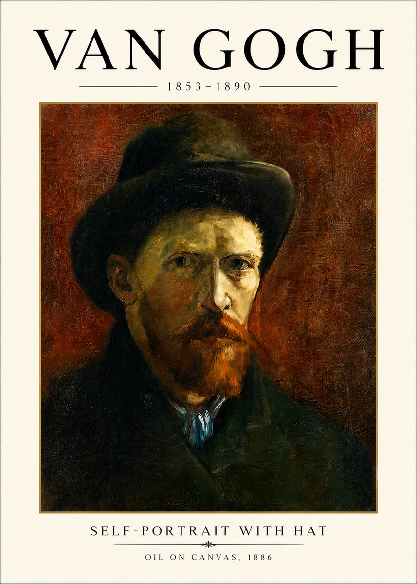 Van Gogh Self-portrait with Hat No4 - Poster