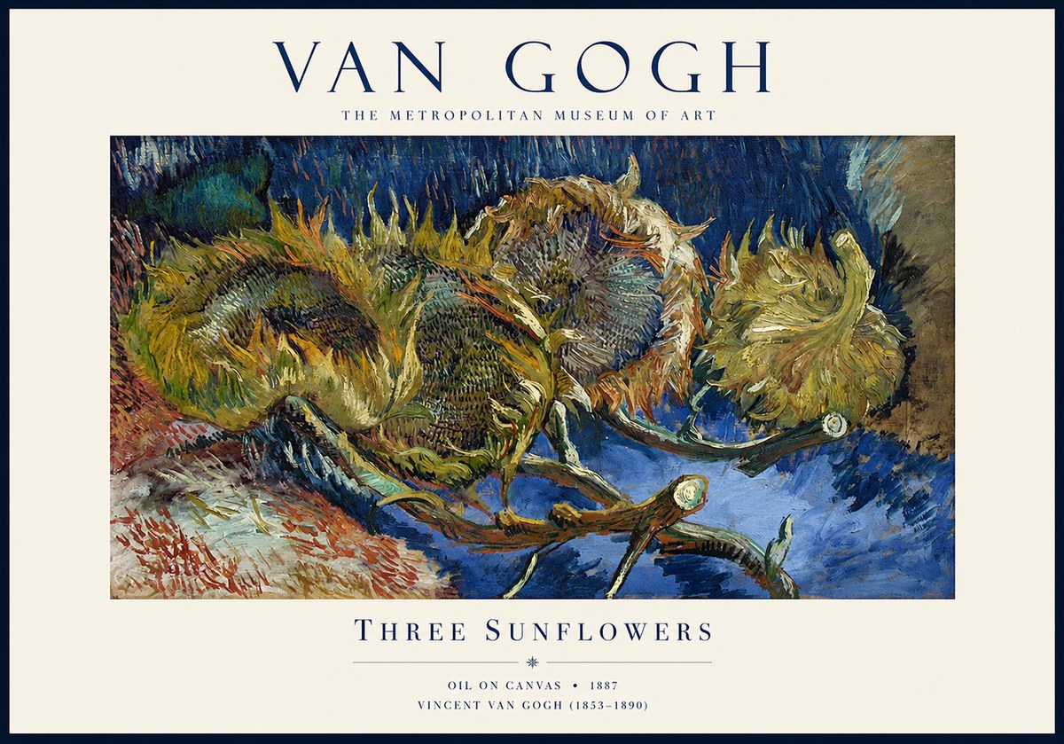 Van Gogh Three Sunflowers No1 - Poster