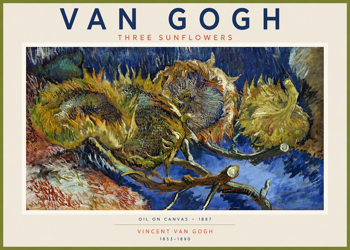Van Gogh Three Sunflowers No2 - Poster