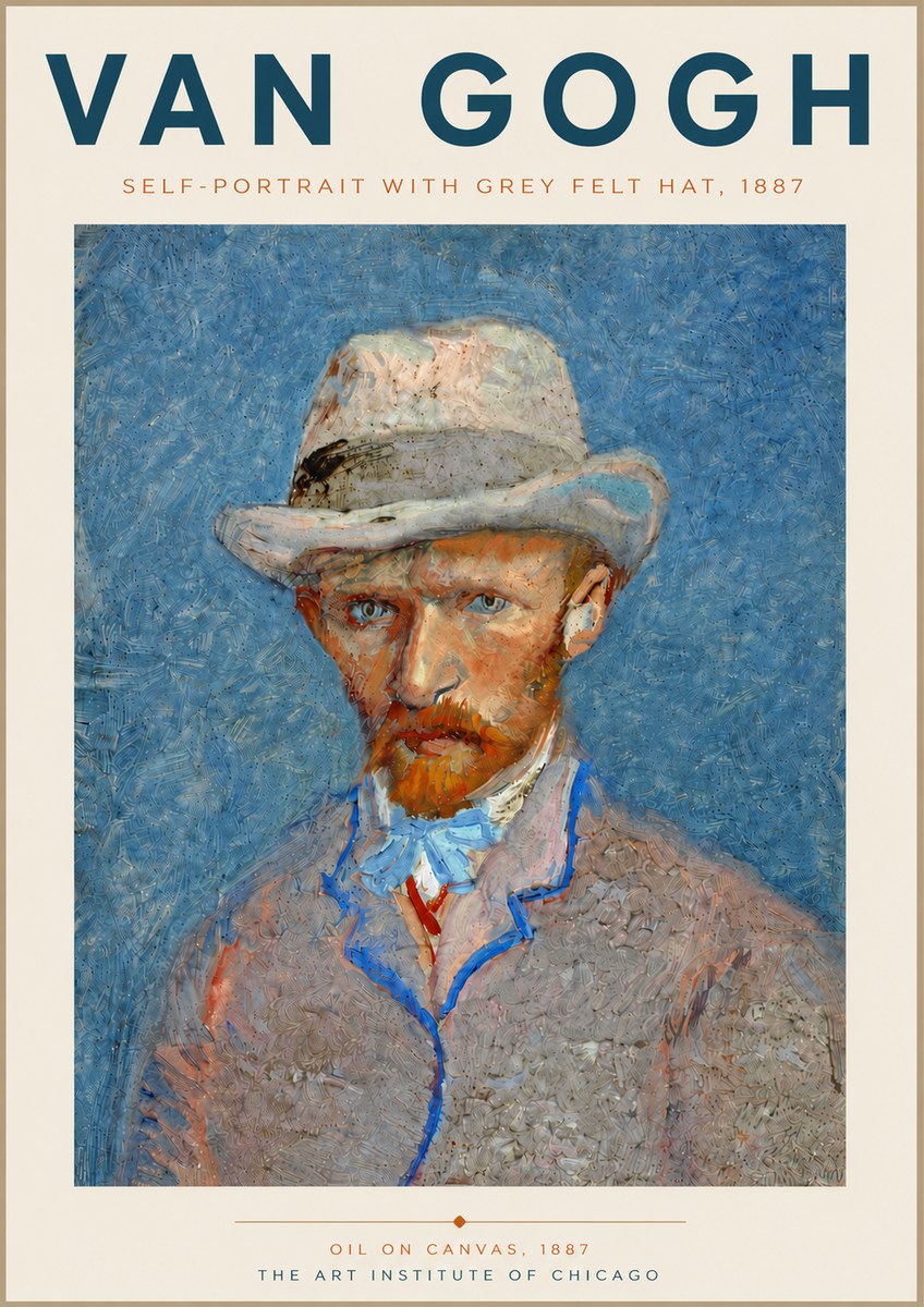 Van Gogh Self-portrait with Grey Felt Hat II No6 - Poster