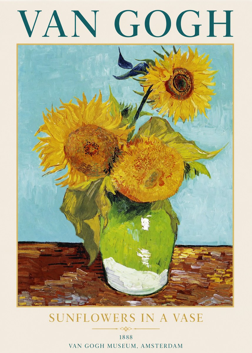 Van Gogh Sunflowers in a Vase No1 - Poster