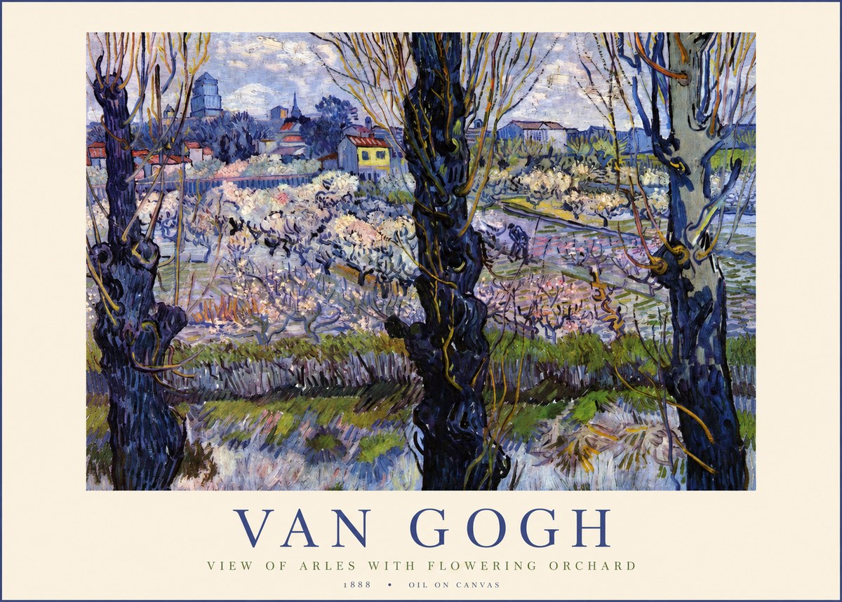 Van Gogh View of Arles with Flowering Orchard No1 - Poster