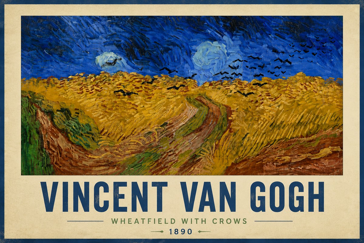 Van Gogh Wheatfield with Crows No6 - Poster