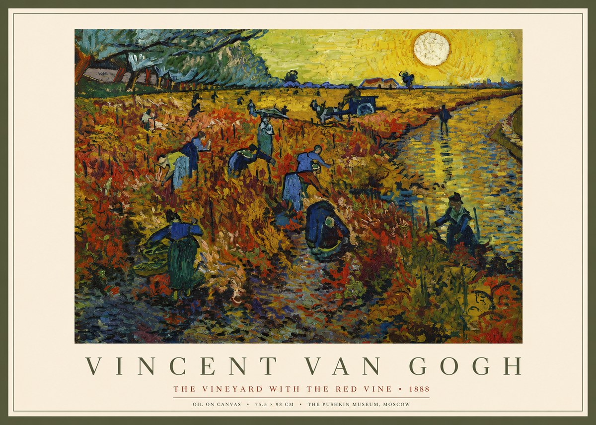 Van Gogh The Vineyard with the Red Vine No2 - Poster