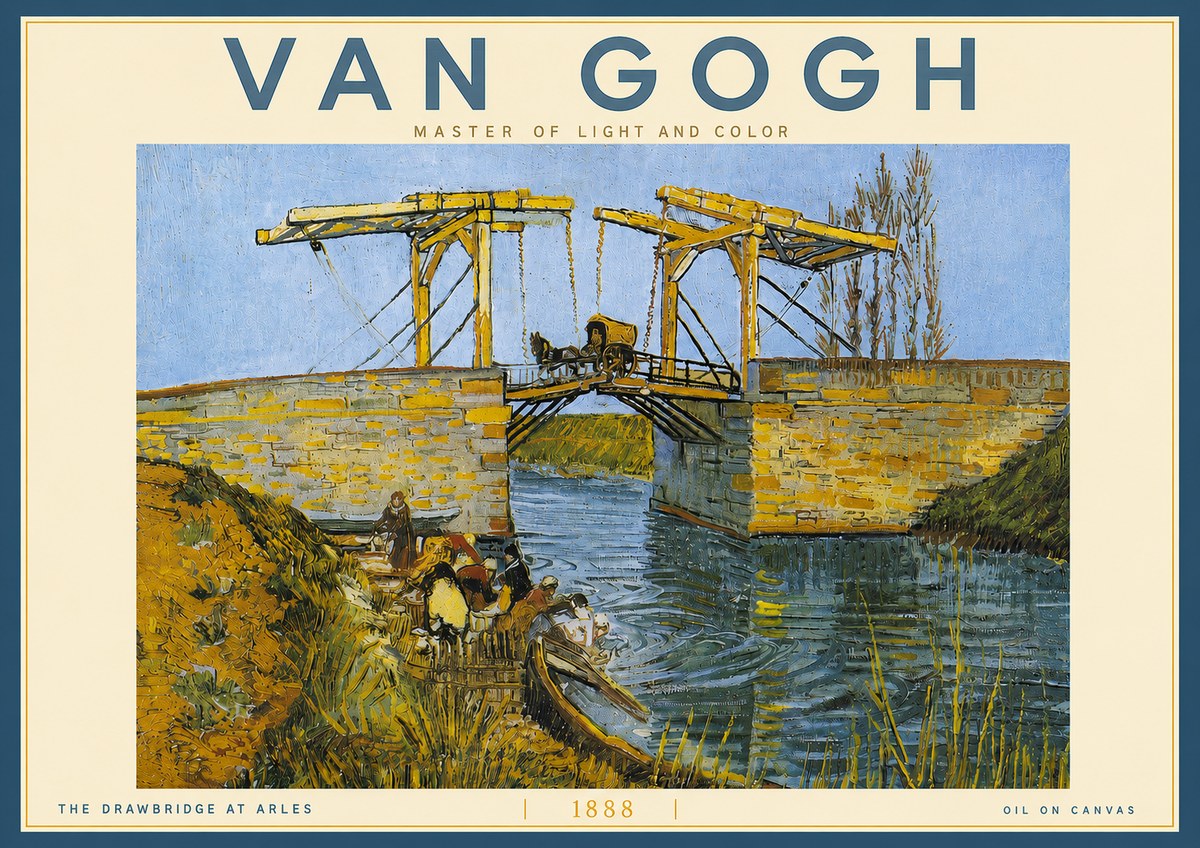 Van Gogh The Drawbridge at Arles IV No5 - Poster