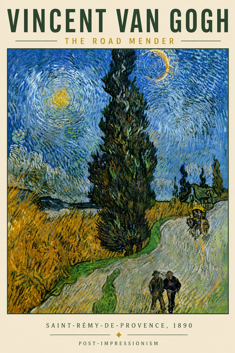 Van Gogh The Road Mender II No6 - Poster