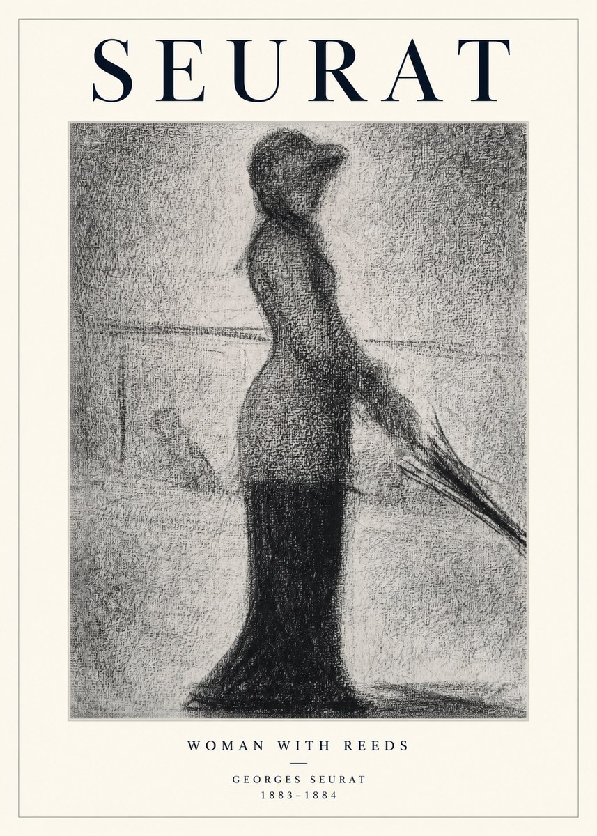Seurat Woman with Reeds No1 - Poster