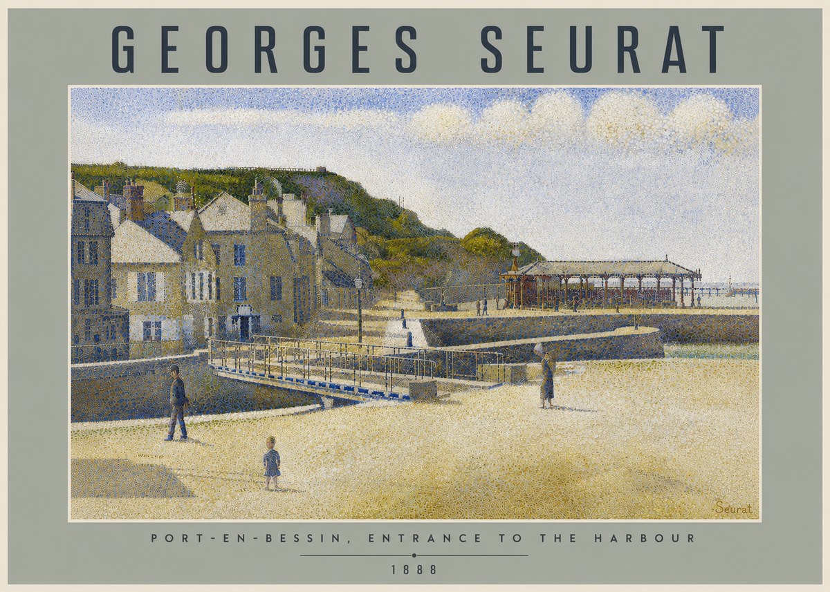 Seurat Port-en-bessin, Entrance to the Harbour, 1888 No4 - Poster