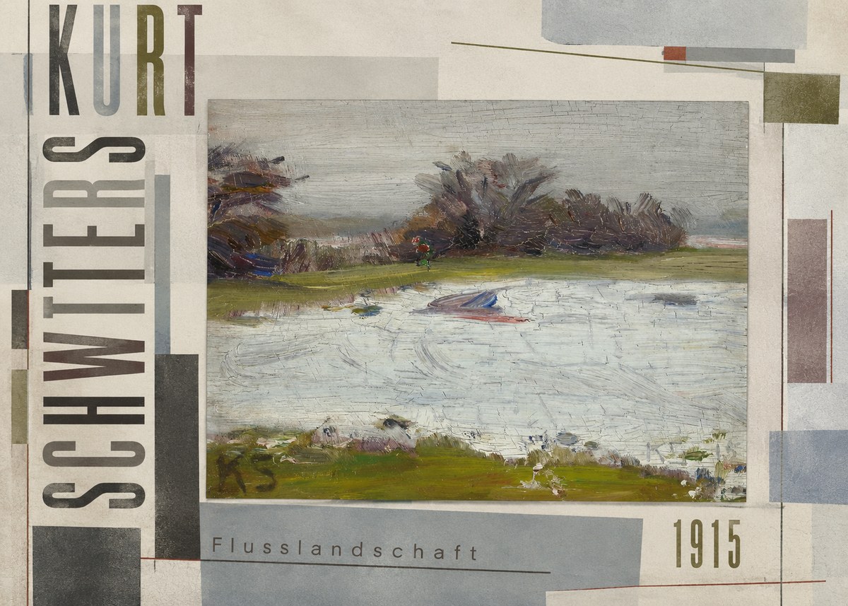 Kurt Schwitters Flusslandschaft No6 - Poster