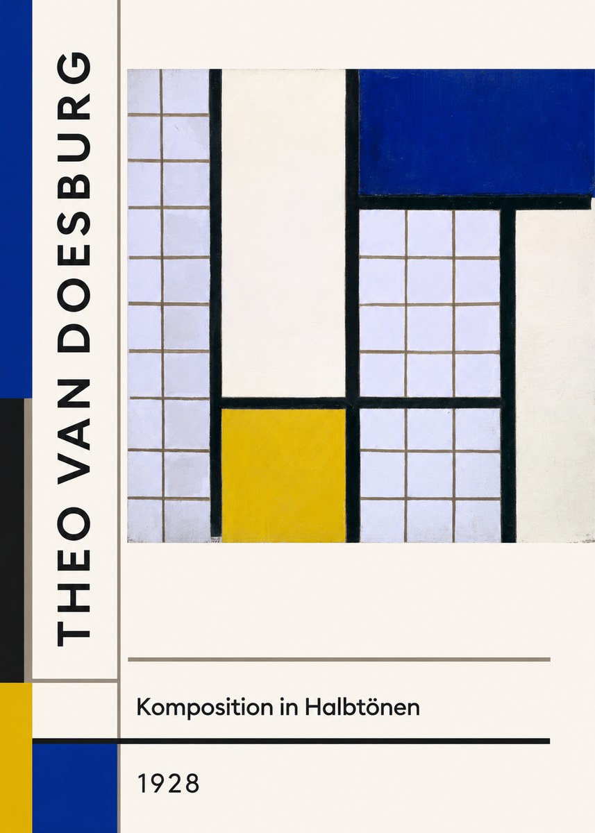 Theo van Doesburg Komposition in Halbtönen No2 - Poster