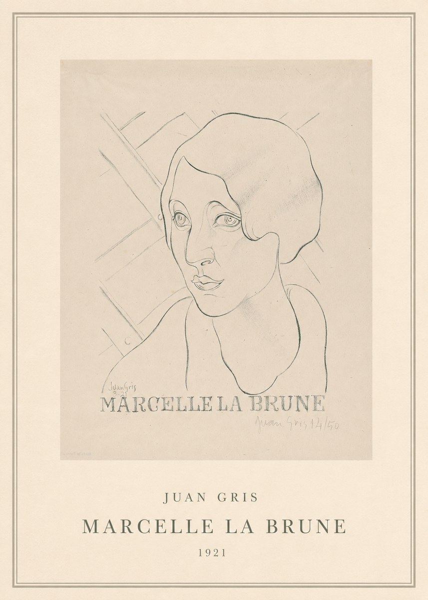 Juan Gris Marcelle La Brune II No5 - Poster